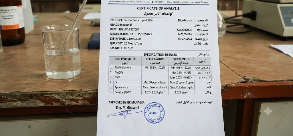 آنالیز سود مایع COA